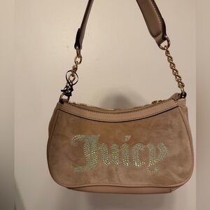 Juicy Couture Beige Suede Shoulder Bag